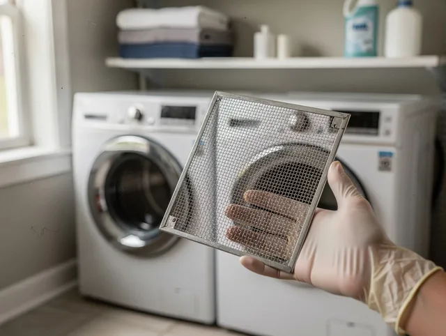 Buena Park Dryer Vent Cleaning specialist performing detailed lint trap cleaning service in Buena Park